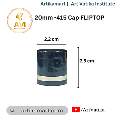 20mm -415 Cap FLIPTOP Black with Gold Foiling