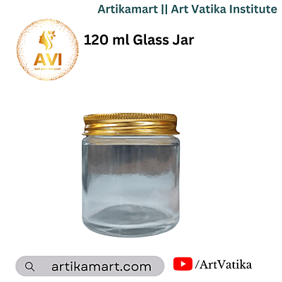 120 ml Glass Jar + GOLD Aluminium Cap