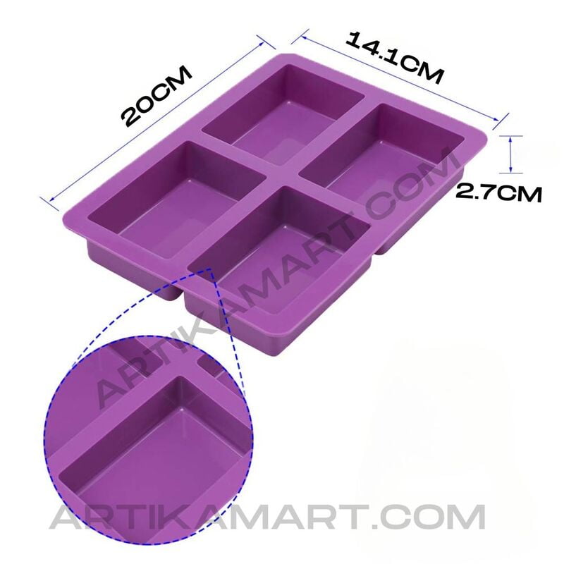 Silicon Mold Rectangle - 4 Cavity - 125g