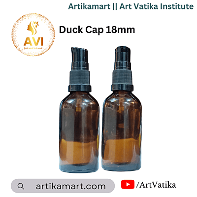 CAP DUCK Lotion PUMP 18mm Glass Serum Bottle BLACK 18/415