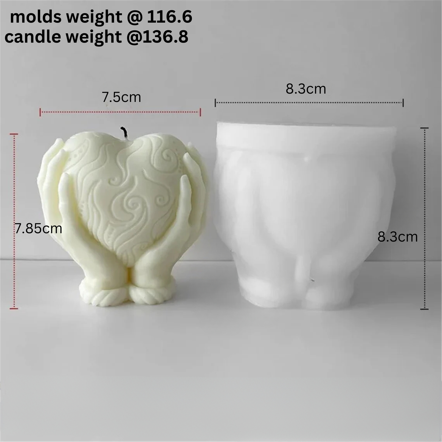 Silicon Mold Candle Heart In Hand