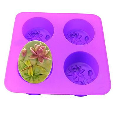 Silicon Mold Dragonfly Lotus 4 Cavity