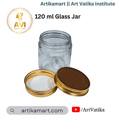 120 ml Glass Jar + GOLD Aluminium Cap