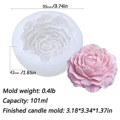 Silicon Mold Candle Peony Bloom Flower