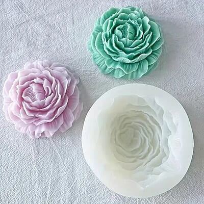 Silicon Mold Candle Peony Bloom Flower