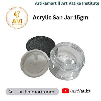 Acrylic San Jar + White Inner + BLACK Cap - 15g