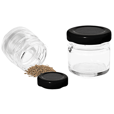 33ml Glass Jar + 43mm BLACK Lug cap