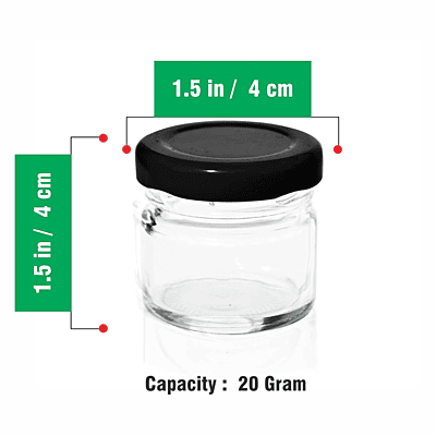 33ml Glass Jar + 43mm BLACK Lug cap