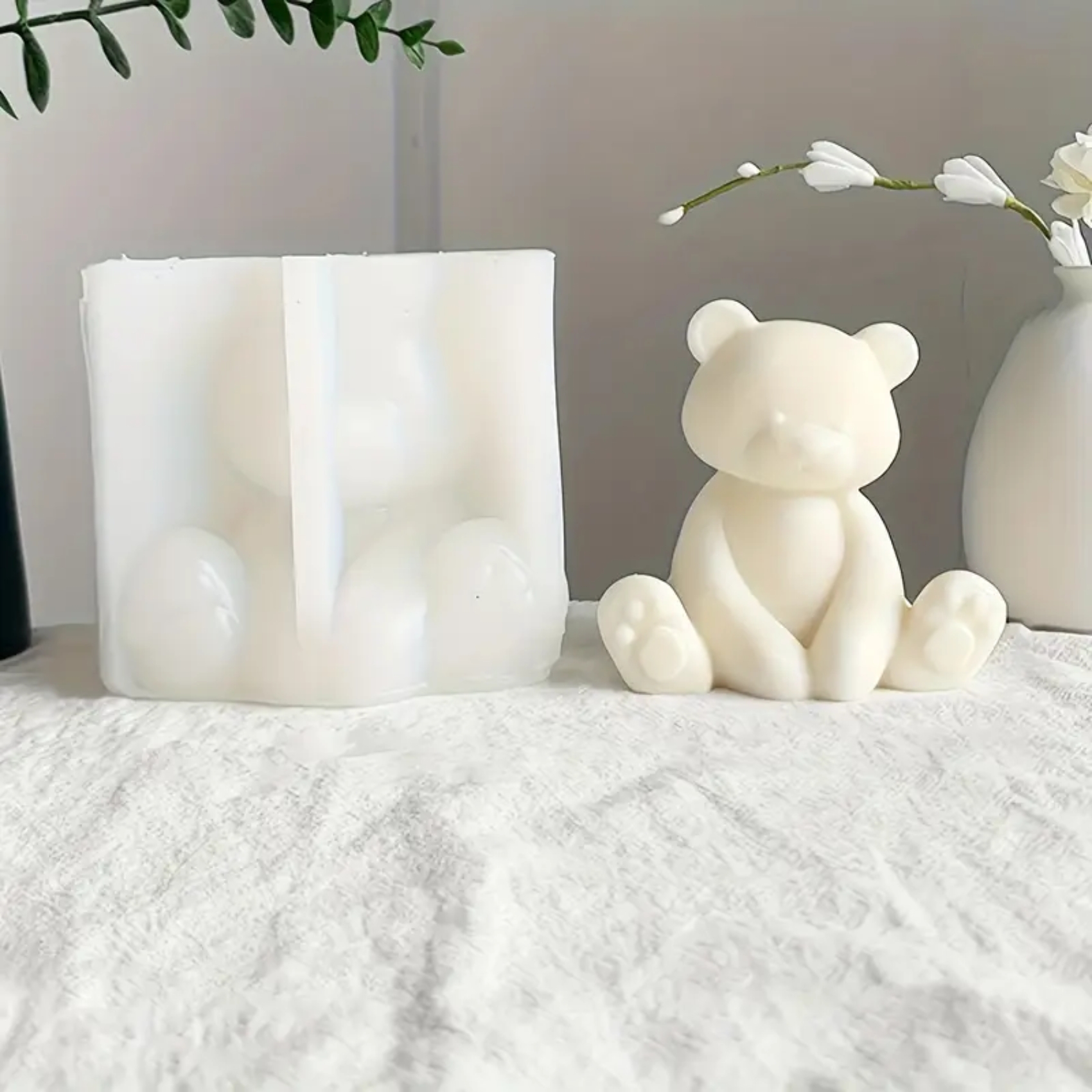 Silicon Mold Candle Teddy with Long Hands