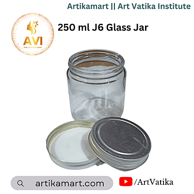 250 ml J6 Glass Jar + SILVER Aluminium Cap