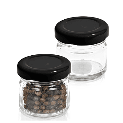 33ml Glass Jar + 43mm BLACK Lug cap