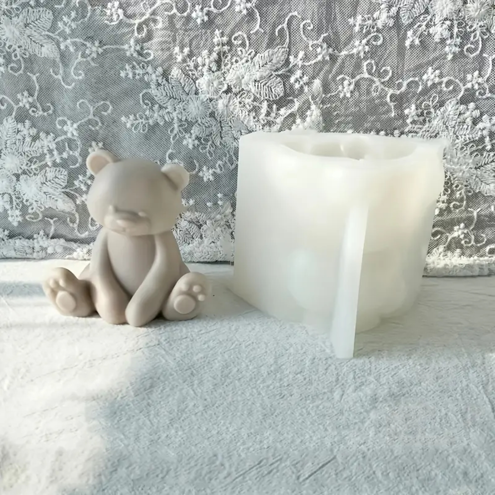 Silicon Mold Candle Teddy with Long Hands