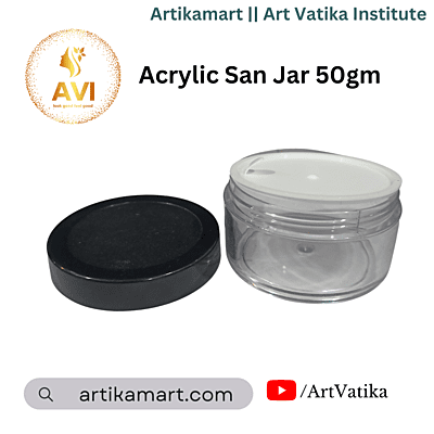 Acrylic San Jar + White Inner + BLACK Cap - 50g