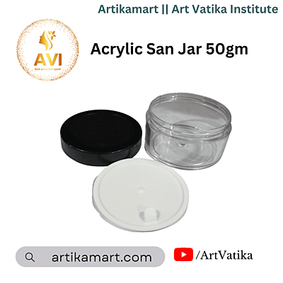 Acrylic San Jar + White Inner + BLACK Cap - 50g