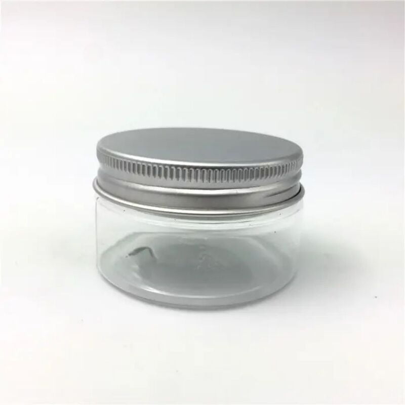 50 ml Round PET Jar + Aluminum Silver Cap