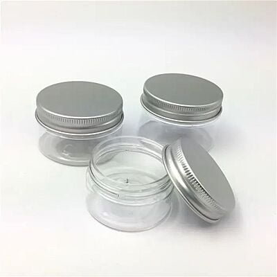 50 ml Round PET Jar + Aluminum Silver Cap