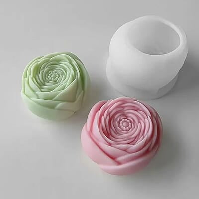 Silicon Mold Candle Rose Bud Small Flower 8.8gm