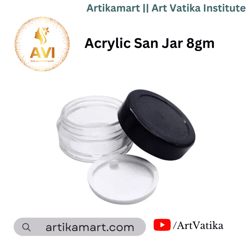 Acrylic San Jar + White Inner + BLACK Cap - 8g