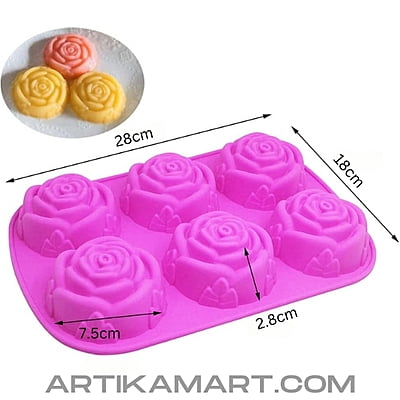 Silicon Mold Rose No 6 - 6 Cavity - 100g