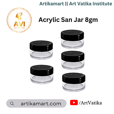 Acrylic San Jar + White Inner + BLACK Cap - 8g