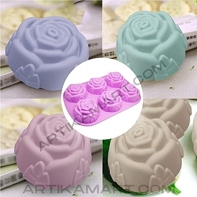 Silicon Mold Rose No 6 - 6 Cavity - 100g