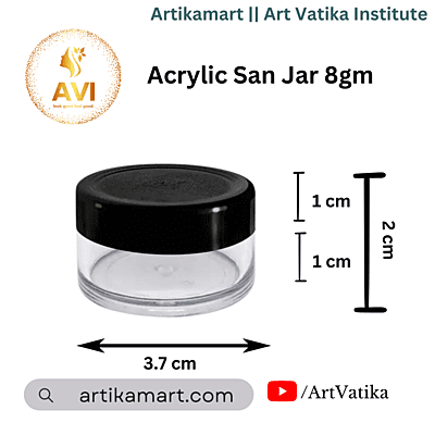 Acrylic San Jar + White Inner + BLACK Cap - 8g