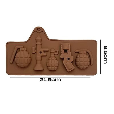 Silicon Mold Diwali Grenade & Gun - 6 Cavity