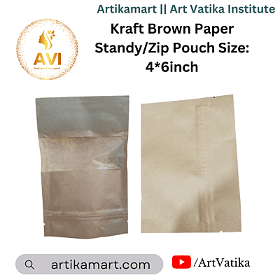 Kraft Brown Paper Standy/Zip Pouch Size: 4*6inch