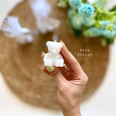 Silicon Mold Candle Mini Teddy 6 Cavity