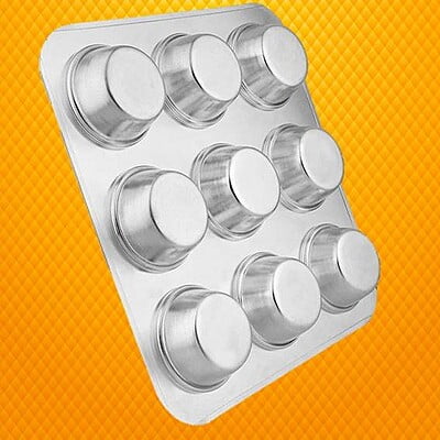 Muffin Mold Tray Aluminium 9 Cavity