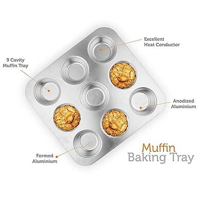 Muffin Mold Tray Aluminium 9 Cavity