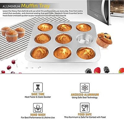 Muffin Mold Tray Aluminium 9 Cavity