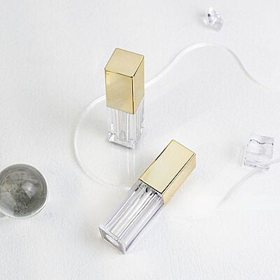 Lipstick - SQUARE - Gold Cap - 4.5ml - Short FAT Container - Acrylic