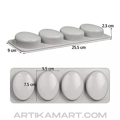 Silicon Mold Oval - 4 Cavity - 50-75g