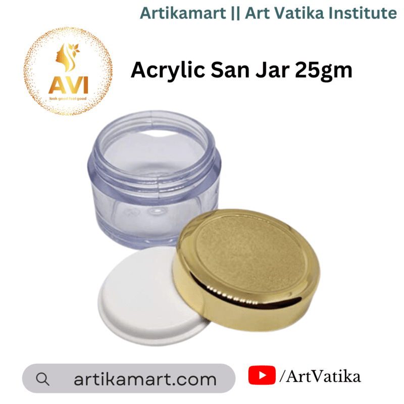 Acrylic San Jar + White Inner + GOLDEN Cap - 25g