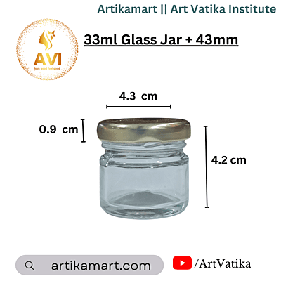 33ml Glass Jar + 43mm Golden Lug cap