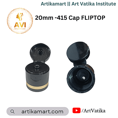 20mm -415 Cap FLIPTOP Black with Gold Foiling