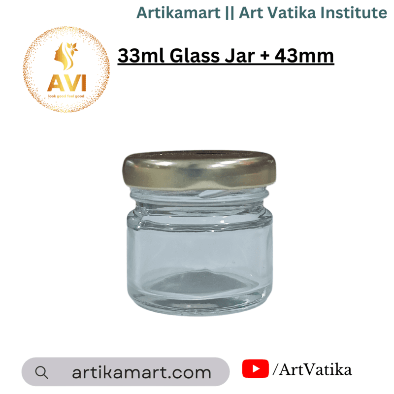 33ml Glass Jar + 43mm Golden Lug cap