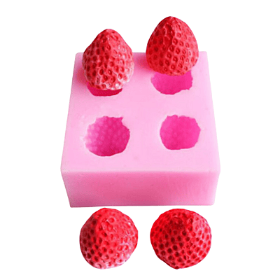 Silicon Mold Candle Strawberry 4 Cavity