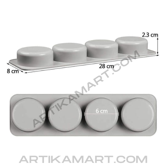 Silicon Mold Round - 4 Cavity - 100g