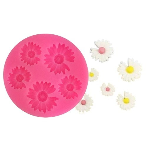 Silicon Mold Candle Mini Daisy Flower 5 Cavity