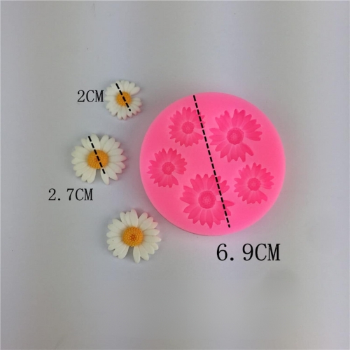 Silicon Mold Candle Mini Daisy Flower 5 Cavity