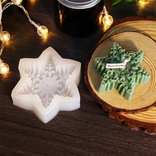 Silicon Mold Candle Christmas SnowFlakes