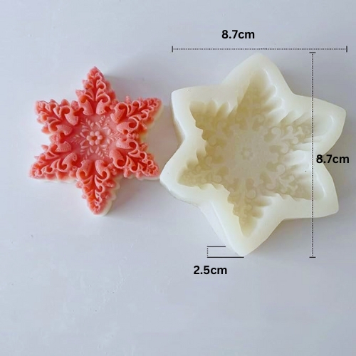 Silicon Mold Candle Christmas SnowFlakes