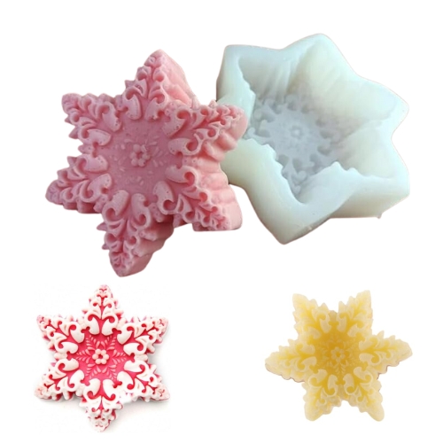 Silicon Mold Candle Christmas SnowFlakes