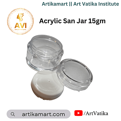 Acrylic San Jar + White Inner + TRANSPARENT Cap - 15g