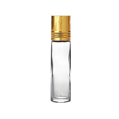 8 ml GLASS Round Bottle + Roll On Gold Cap