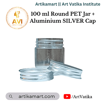 100 ml Round PET Jar + Aluminium SILVER Cap