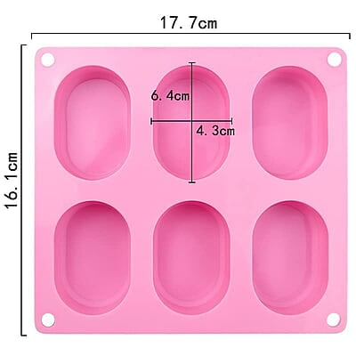 Silicon Mold Oval Capsule 6 Cavity 100-115gm