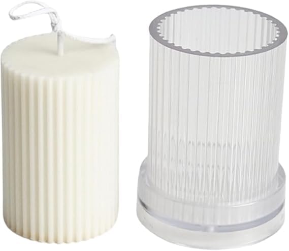 Polycarbonate Candle Crinkle Cylinder Mold(Small)